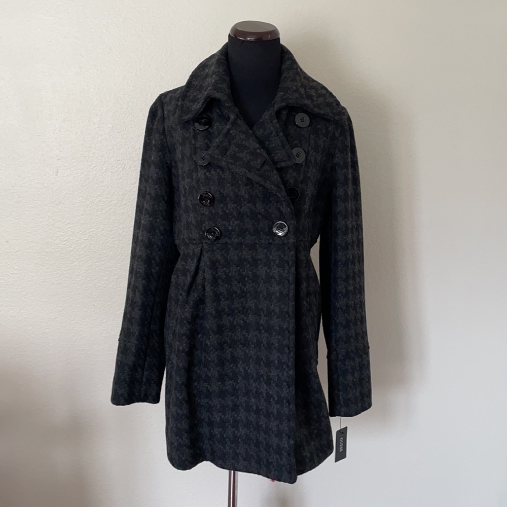 Guess Los Angeles Houndstooth wool coat jacket